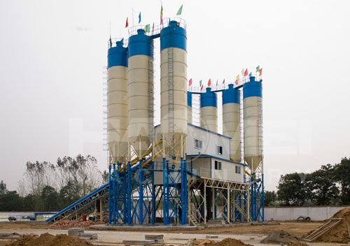 HZS120 Belt Conveyor Concrete Batching Plant