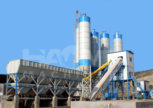 HZS90 Belt Conveyor Type Concrete Batching Plant