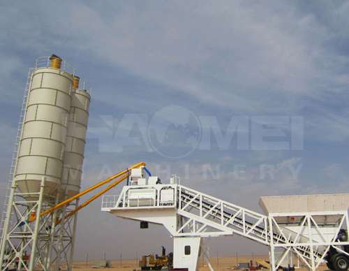 YHZS75 mobile concrete batching plant to Saudi Arabia
