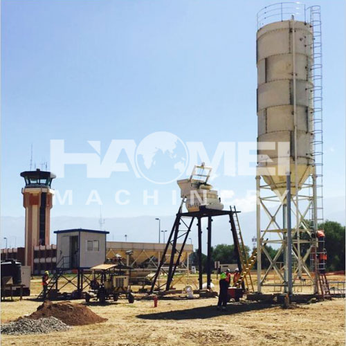 HZS35 concrete batching plant installation in Bolivia