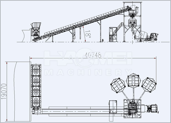 HZS180 concrete batching plant Structure Chart