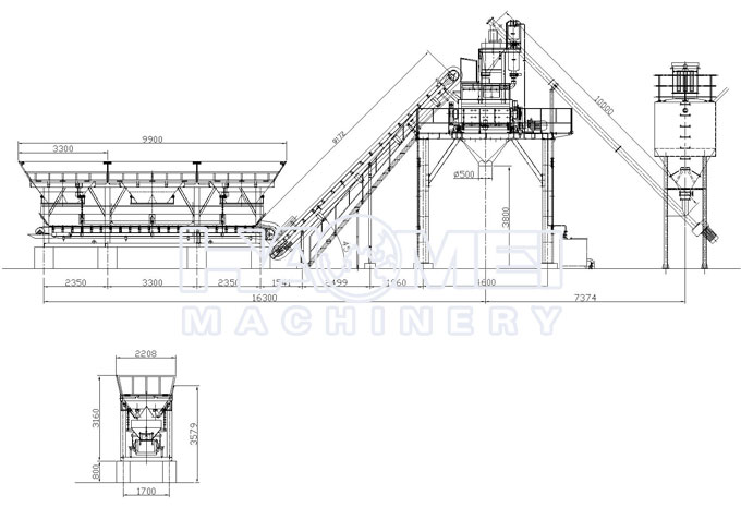 HZS60 Concrete Batching Plant Structure Chart