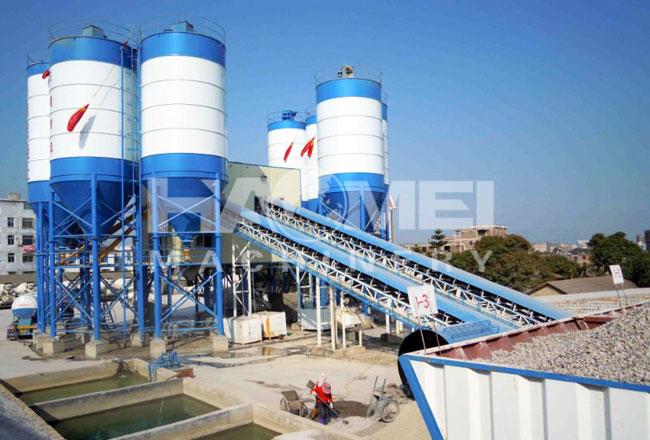 Continuous concrete batching plant features