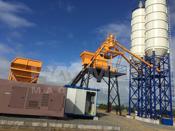 Batch-type concrete batching plant system compose