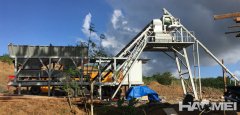 YHZS35 mobile concrete batching plant installed in the Philippines