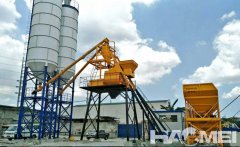 HZS75 concrete batching plant installed in the Philippines