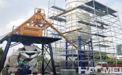 New Haomei HZS50 concrete batching plant in Nigeria