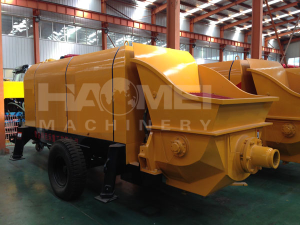 Haomei delivered concrete batching plant an trailer concrete pump to Nigeria