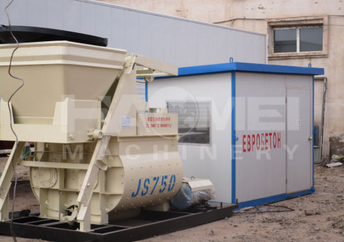 China HZS35 concrete mixing plant shipped to Russia