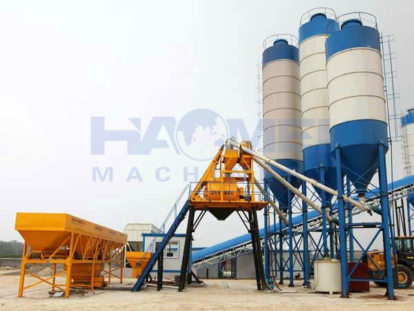 The success installation of HZS35 concrete batching plant in Philippines