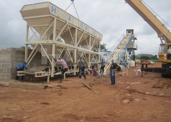 HZS60 Concrete Batching Plant Delivered to Nigeria