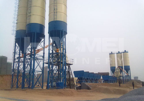HZS75 concrete batching plant for sale in Dengfeng