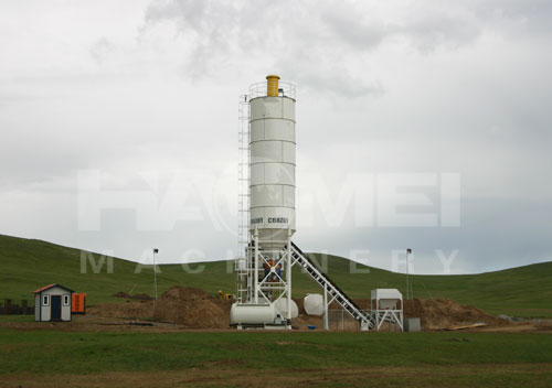 Mongolian clients buy Haomei YHZS60 mobile concrete batching plant