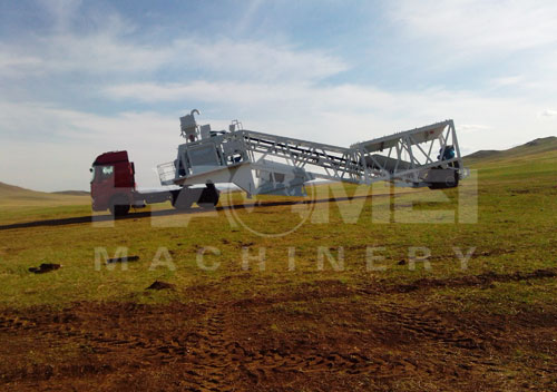 Haomei YHZS60 mobile concrete batching plant in Mongolian