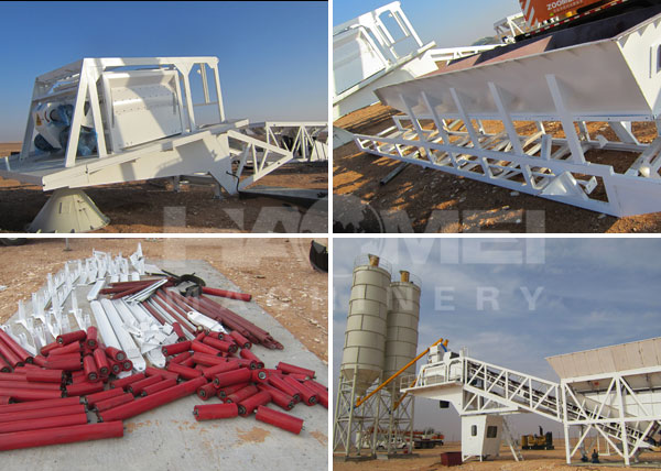 YHZS75 mobile concrete batching plant delivered to Saudi Arabia