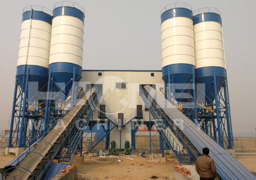 double HZS180 concrete batching plant