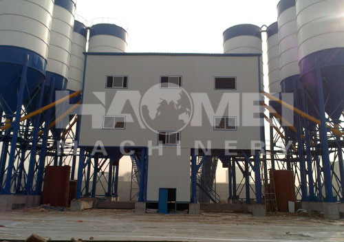 HZS180 concrete batching plant in Zhengzhou installation