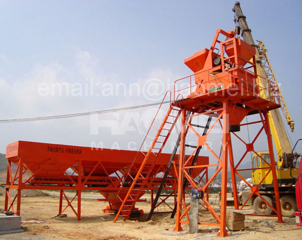 stationary concrete batching plant,HZS35 Skip-type Concrete Batching Plant,computerized concrete batching plant