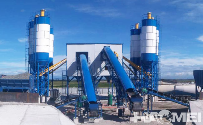 stationary concrete batch mix plant